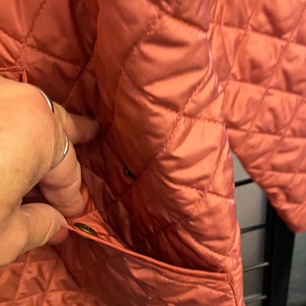 Lands' End Quilted Puffer Jacket in Orange - Picture 9 of 13